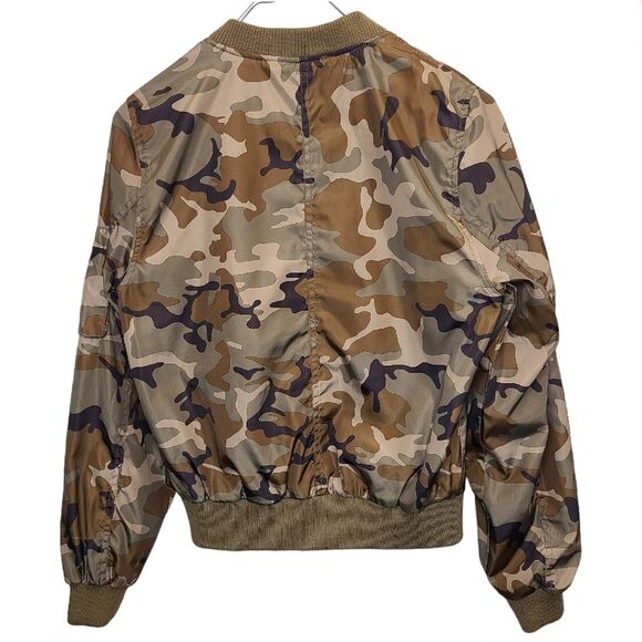 Love Tree Camo Full Zip Bomber Jacket Camouflage Long Sleeve Nylon M - Picture 5 of 16